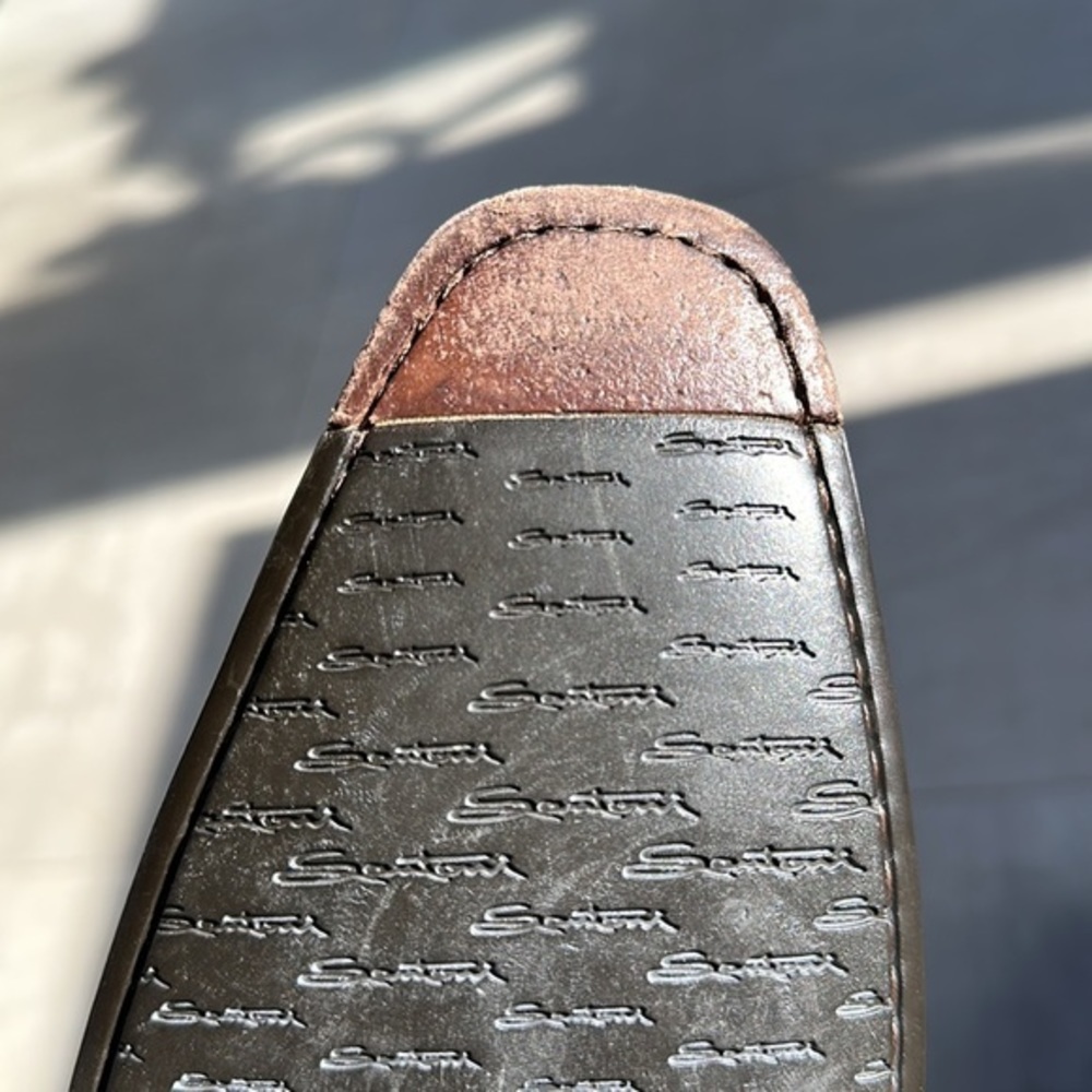 Santoni Brown Leather Oxfords Men’s Dress Shoes - 8.5 - Picture 7 of 8